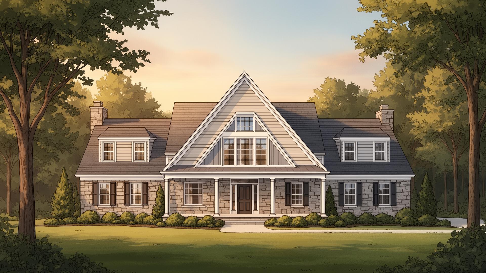 Classic home with a gable roof