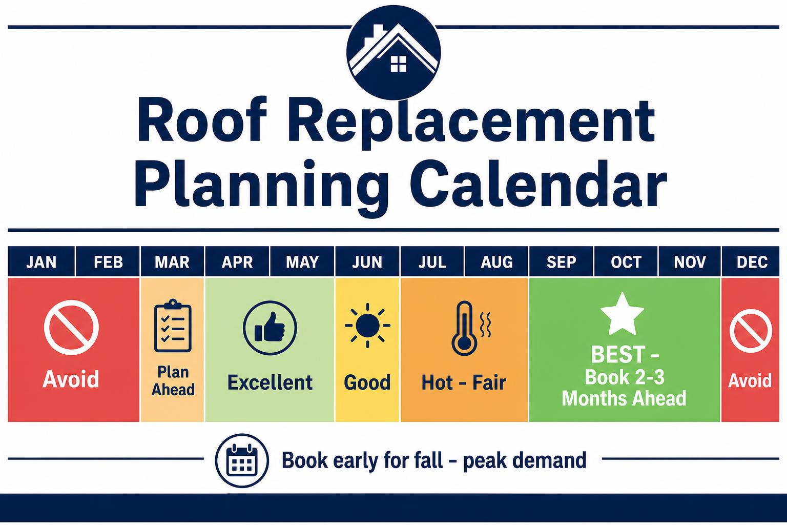 Yearly roof replacement calendar