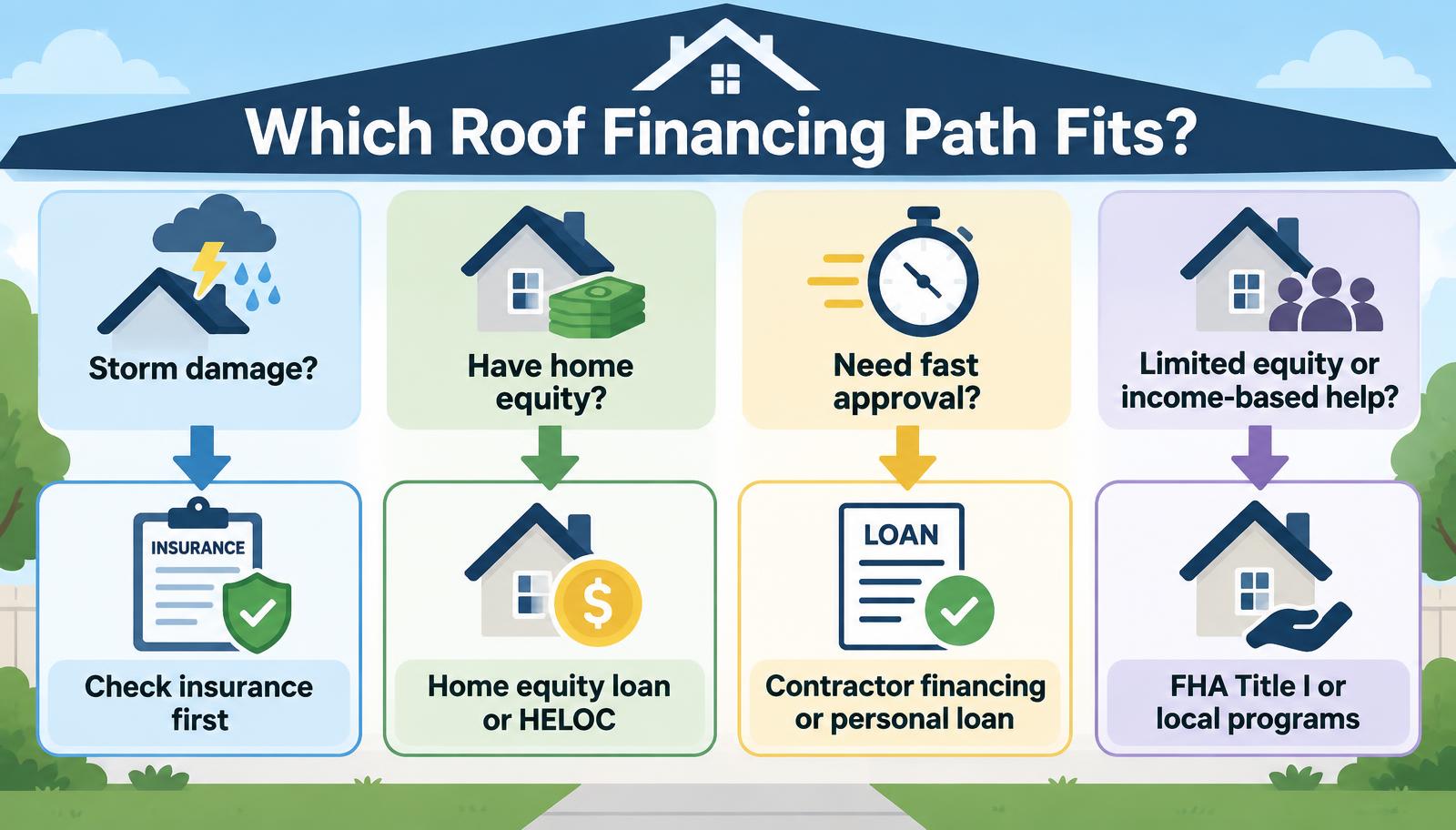 Decision tree for choosing the right roof financing option